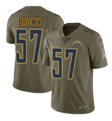 Men's Nike Los Angeles Chargers #57 Jatavis Brown Limited Olive 2017 Salute to Service NFL Jersey