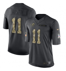 Men's Nike Los Angeles Rams #11 Tavon Austin Limited Black 2016 Salute to Service NFL Jersey