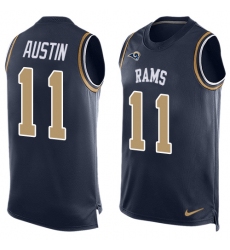 Men's Nike Los Angeles Rams #11 Tavon Austin Limited Navy Blue Player Name & Number Tank Top NFL Jersey