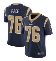Men's Nike Los Angeles Rams #76 Orlando Pace Navy Blue Team Color Vapor Untouchable Limited Player NFL Jersey