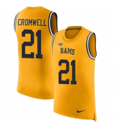 Men's Nike Los Angeles Rams #21 Nolan Cromwell Limited Gold Rush Player Name & Number Tank Top NFL Jersey
