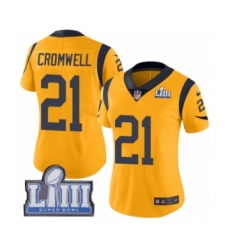 Women's Nike Los Angeles Rams #21 Nolan Cromwell Limited Gold Rush Vapor Untouchable Super Bowl LIII Bound NFL Jersey