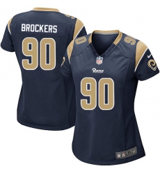 Women's Nike Los Angeles Rams #90 Michael Brockers Game Navy Blue Team Color NFL Jersey