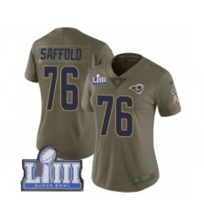 Women's Nike Los Angeles Rams #76 Rodger Saffold Limited Olive 2017 Salute to Service Super Bowl LIII Bound NFL Jersey