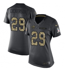 Women's Nike Los Angeles Rams #29 Eric Dickerson Limited Black 2016 Salute to Service NFL Jersey