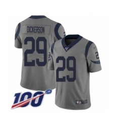 Youth Los Angeles Rams #29 Eric Dickerson Limited Gray Inverted Legend 100th Season Football Jersey