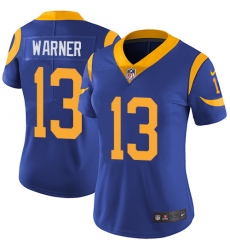 Women's Nike Los Angeles Rams #13 Kurt Warner Elite Royal Blue Alternate NFL Jersey