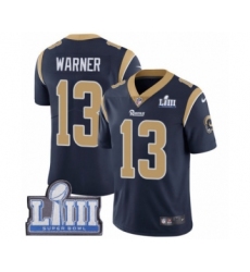 Youth Nike Los Angeles Rams #13 Kurt Warner Navy Blue Team Color Vapor Untouchable Limited Player Super Bowl LIII Bound NFL Jersey