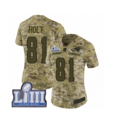Women's Nike Los Angeles Rams #81 Torry Holt Limited Camo 2018 Salute to Service Super Bowl LIII Bound NFL Jersey