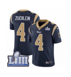 Youth Nike Los Angeles Rams #4 Greg Zuerlein Navy Blue Team Color Vapor Untouchable Limited Player Super Bowl LIII Bound NFL Jersey