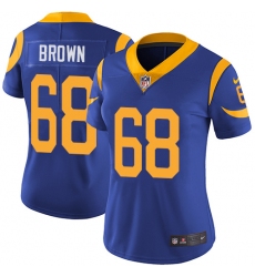 Women's Nike Los Angeles Rams #68 Jamon Brown Royal Blue Alternate Vapor Untouchable Limited Player NFL Jersey