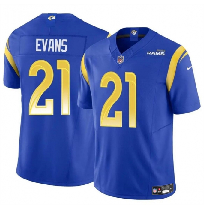 Men's Los Angeles Rams #21 Zach Evans Blue 2024 F.U.S.E Vapor Untouchable Stitched Football Jersey