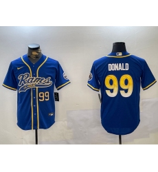 Men's Los Angeles Rams #99 Royal Cool Base Stitched Baseball Jersey