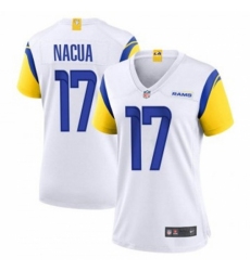 Women Los Angeles Rams #17 Puka Nacua White 2023 F U S E Vapor Untouchable Limited Stitched Jersey