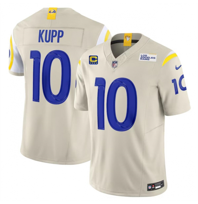 Men's Los Angeles Rams #10 Cooper Kupp Bone 2024 F.U.S.E With 4-Star C Vapor Limited Stitched Jersey