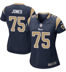 Women's Nike Los Angeles Rams #75 Deacon Jones Game Navy Blue Team Color NFL Jersey