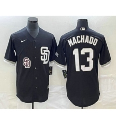 Men's San Diego Padres #13 Manny Machado Black 2023 Cool Base Stitched Jersey