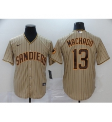 Men's San Diego Padres #13 Manny Machado Gray Stitched MLB Cool Base Nike Jersey