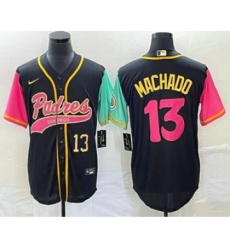 Men's San Diego Padres #13 Manny Machado Number Black NEW 2023 City Connect Cool Base Stitched Jersey