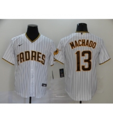 Men's San Diego Padres #13 Manny Machado White Stitched MLB Cool Base Nike Jersey