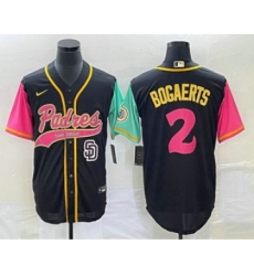 Men's San Diego Padres #2 Xander Bogaerts Black NEW 2023 City Connect Cool Base Stitched Jersey 1