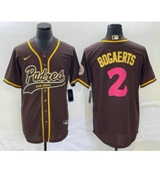 Men's San Diego Padres #2 Xander Bogaerts Brown NEW 2023 City Connect Cool Base Stitched Jersey 1