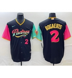 Men's San Diego Padres #2 Xander Bogaerts Number 2022 Black City Connect Cool Base Stitched Jersey