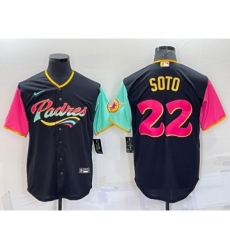 Men's San Diego Padres #22 Juan Soto Black 2022 City Connect Cool Base Stitched Jersey