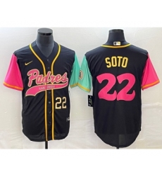 Men's San Diego Padres #22 Juan Soto Number Black NEW 2023 City Connect Cool Base Stitched Jersey