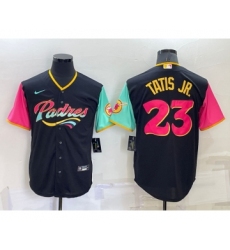 Men's San Diego Padres #23 Fernando Tatis Jr Black 2022 City Connect Cool Base Stitched Jersey