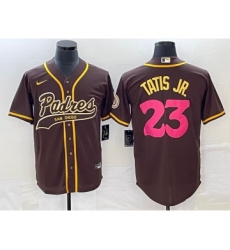 Men's San Diego Padres #23 Fernando Tatis Jr Brown NEW 2023 City Connect Cool Base Stitched Jersey