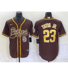 Men's San Diego Padres #23 Fernando Tatis Jr Brown NEW 2023 Cool Base Stitched Jersey