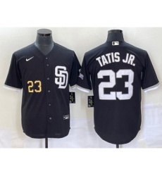 Men's San Diego Padres #23 Fernando Tatis Jr Number Black 2023 Cool Base Stitched Jersey