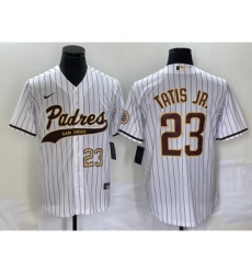 Men's San Diego Padres #23 Fernando Tatis Jr Number White NEW 2023 Cool Base Stitched Jersey