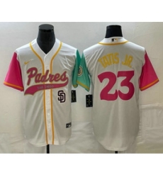 Men's San Diego Padres #23 Fernando Tatis Jr White NEW 2023 City Connect Cool Base Stitched Jersey