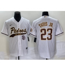 Men's San Diego Padres #23 Fernando Tatis Jr White NEW 2023 Cool Base Stitched Jersey