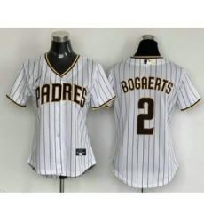 Women's San Diego Padres #2 Xander Bogaerts White Cool Base Stitched Baseball Jersey