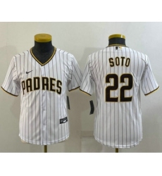 Youth San Diego Padres #22 Juan Soto White Stitched MLB Cool Base Nike Jersey