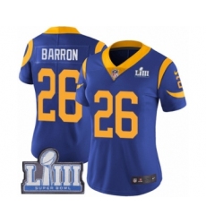Women's Nike Los Angeles Rams #26 Mark Barron Royal Blue Alternate Vapor Untouchable Limited Player Super Bowl LIII Bound NFL Jersey