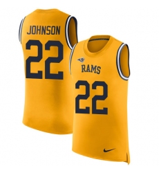Men's Nike Los Angeles Rams #22 Trumaine Johnson Limited Gold Rush Player Name & Number Tank Top NFL Jersey