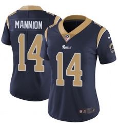 Women's Nike Los Angeles Rams #14 Sean Mannion Elite Navy Blue Team Color NFL Jersey