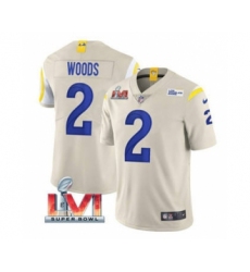 Men's Los Angeles Rams #2 Robert Woods Bone 2022 Super Bowl LVI Vapor Limited Stitched Jersey