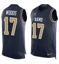 Men's Nike Los Angeles Rams #17 Robert Woods Limited Navy Blue Player Name & Number Tank Top NFL Jersey