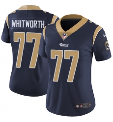 Women's Nike Los Angeles Rams #77 Andrew Whitworth Elite Navy Blue Team Color NFL Jersey