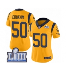 Women's Nike Los Angeles Rams #50 Samson Ebukam Limited Gold Rush Vapor Untouchable Super Bowl LIII Bound NFL Jersey