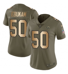 Women's Nike Los Angeles Rams #50 Samson Ebukam Limited Olive/Gold 2017 Salute to Service NFL Jersey