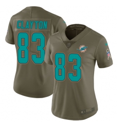 Women's Nike Miami Dolphins #83 Mark Clayton Limited Olive 2017 Salute to Service NFL Jersey