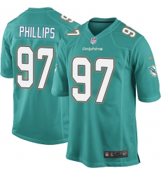 Men's Nike Miami Dolphins #97 Jordan Phillips Game Aqua Green Team Color NFL Jersey