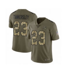 Men's Miami Dolphins #23 Cordrea Tankersley Limited Olive Camo 2017 Salute to Service Football Jersey