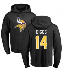 NFL Nike Minnesota Vikings #14 Stefon Diggs Black Name & Number Logo Pullover Hoodie